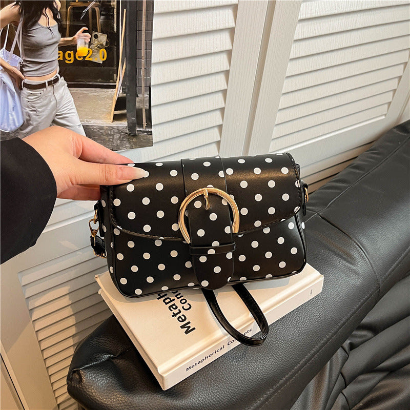 Stylish Polka Dot Crossbody Handbag