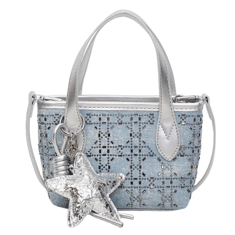 Women's mini handbag with sparkling star pendant