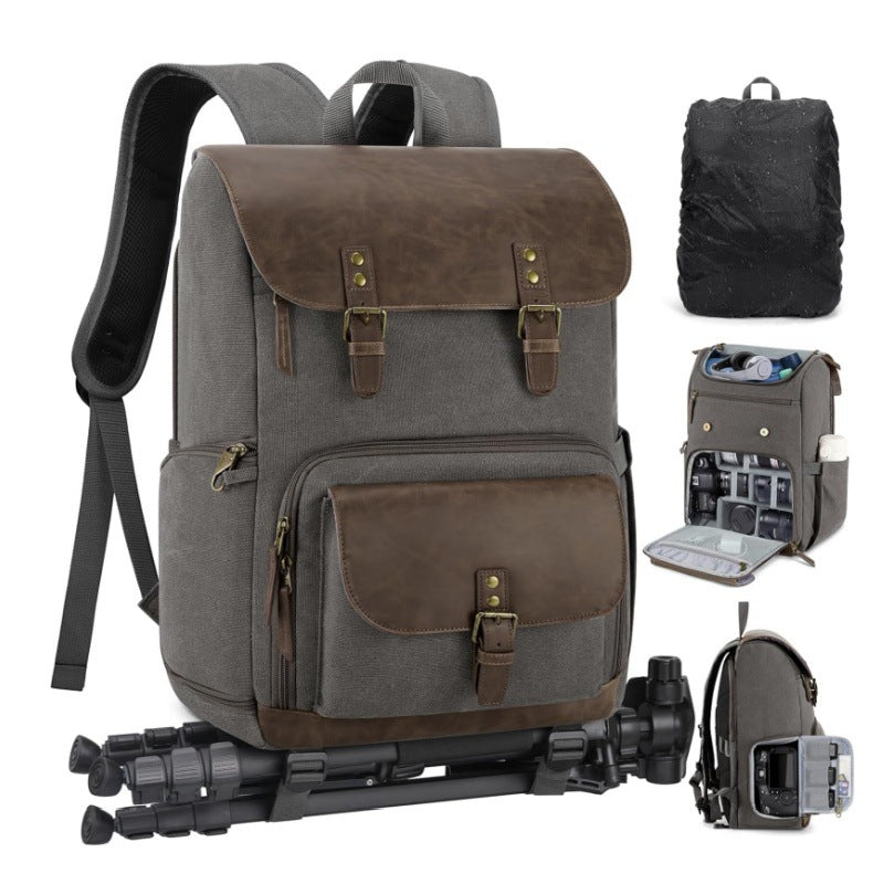 Multifunctional backpack with camera equipment compartments-https://detail.1688.com/offer/1043020947109.html-Calm Wears-Gray-13*7*18 inch-Calm Wears