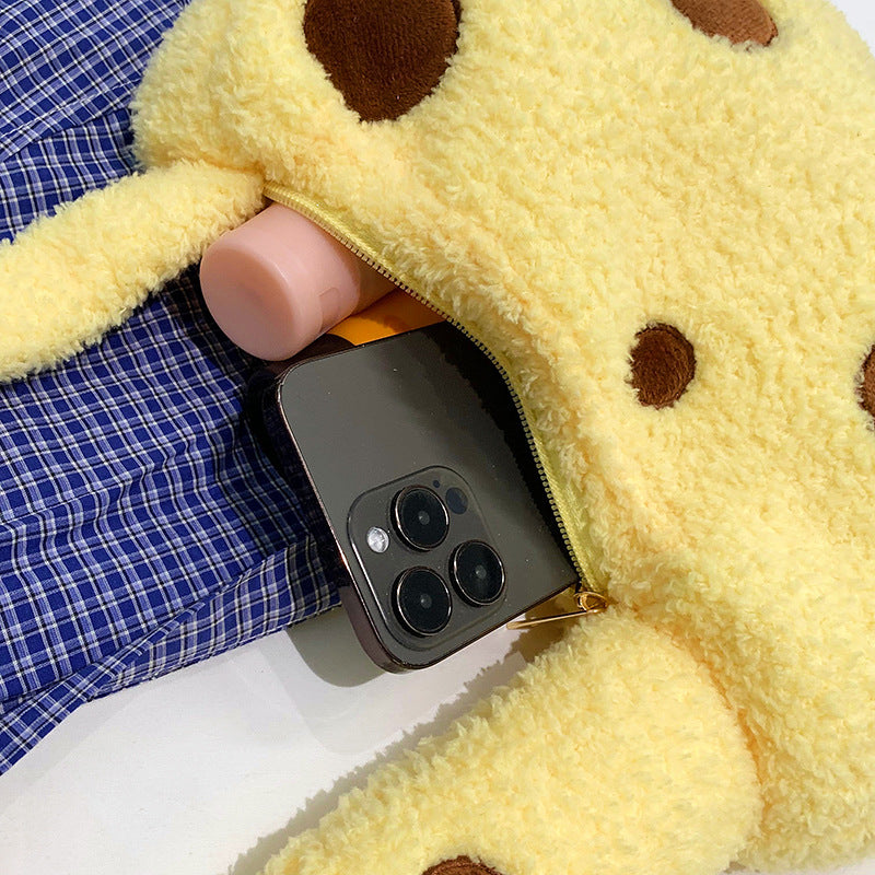 Plush Shoulder Bag in Giraffe Design