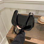 Chic Patent Leather Shoulder Bag