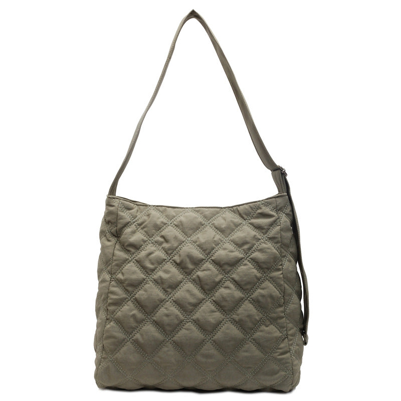 Quilted Soft Fabric Shoulder Bag Calm Wears