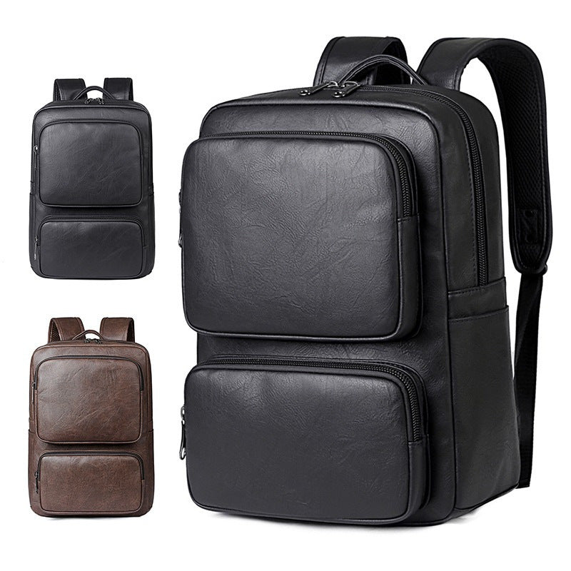 Premium Leather Business Laptop Backpack