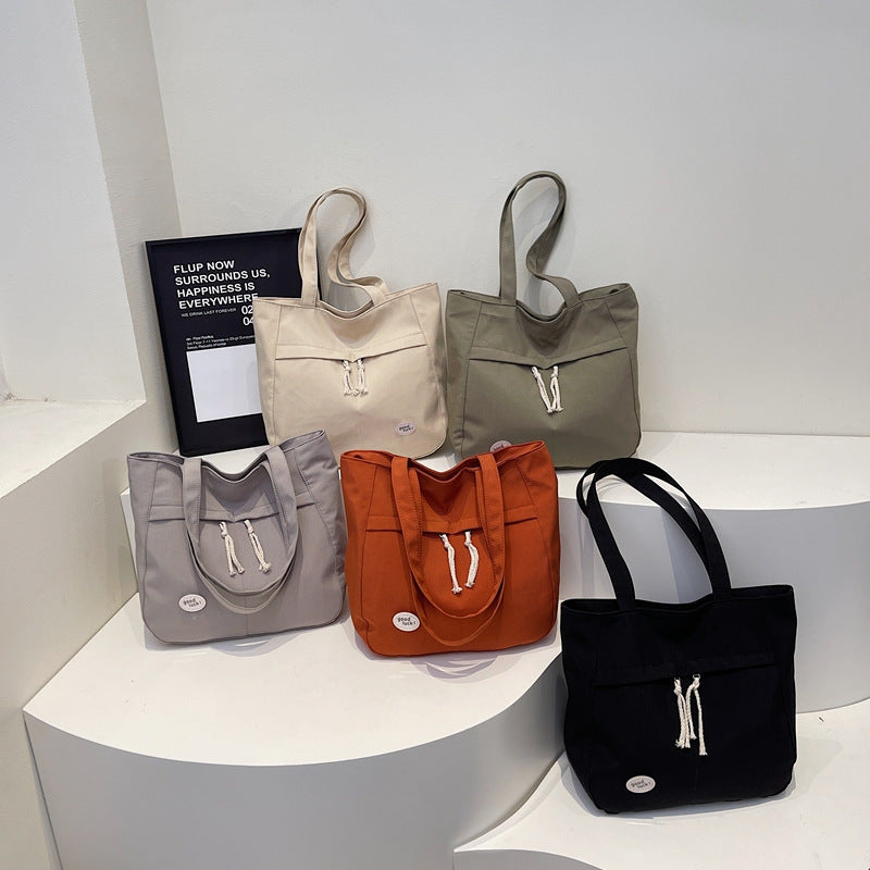 Casual Multi-Pocket Canvas Tote Bag Calm Wears