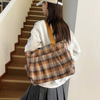 WoSpacious Plaid Utility Tote Bag