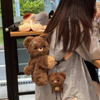 Cute plush shoulder bag with animal motif