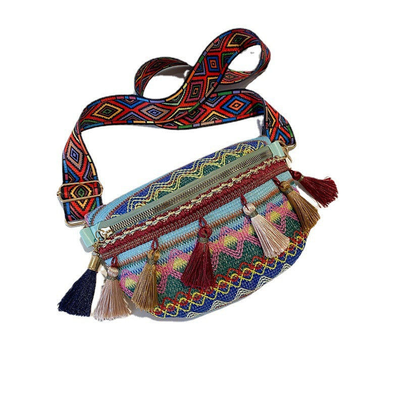 Colorful Embroidered Crossbody Bag