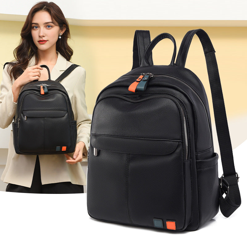 Leather Multi-Compartment Backpack Calm Wears