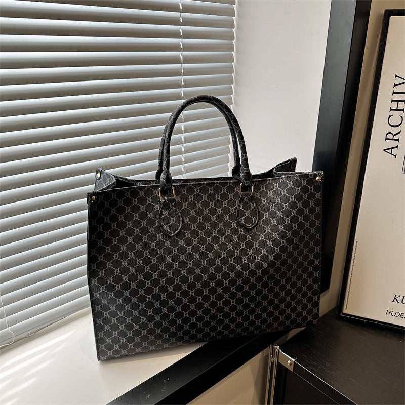 Women elegant tote bag with high-quality monogram design-https://detail.1688.com/offer/923738887916.html-Calm Wears-Black-nothing-Calm Wears