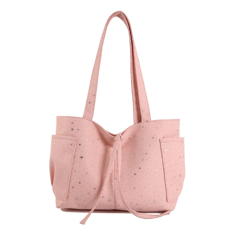 WoStar-Patterned Canvas Tote Bag