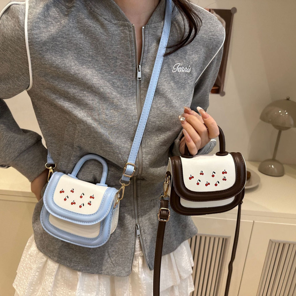 Ladies stylish mini handbag with fruity cherry motif