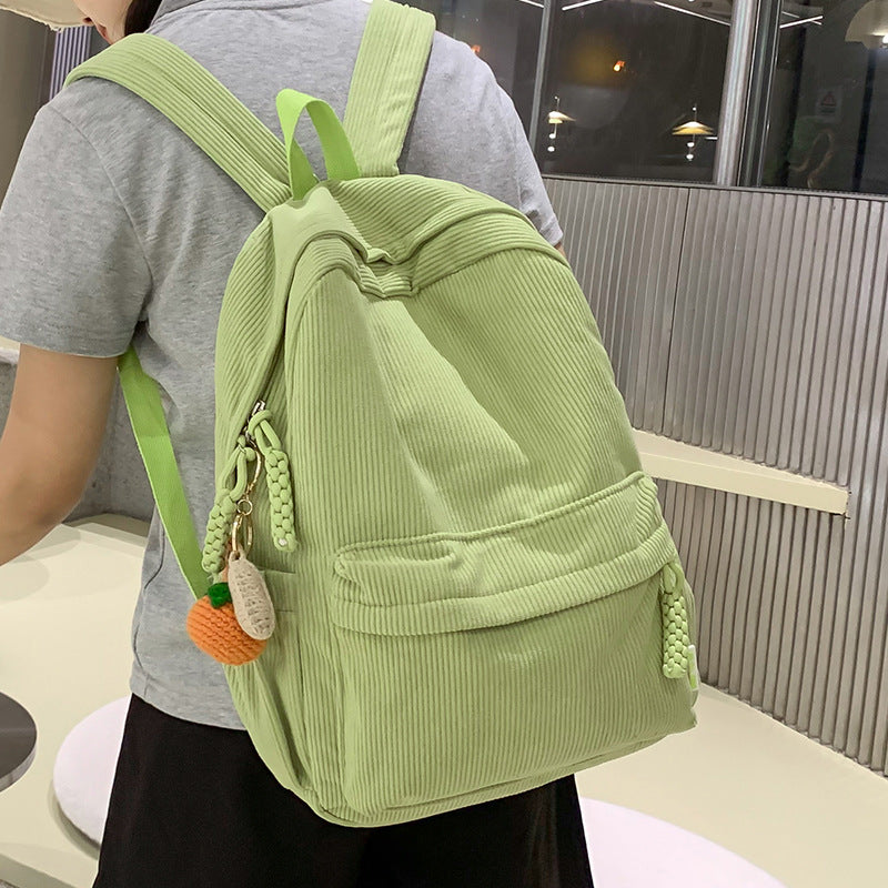 Textured Corduroy Laptop Backpack