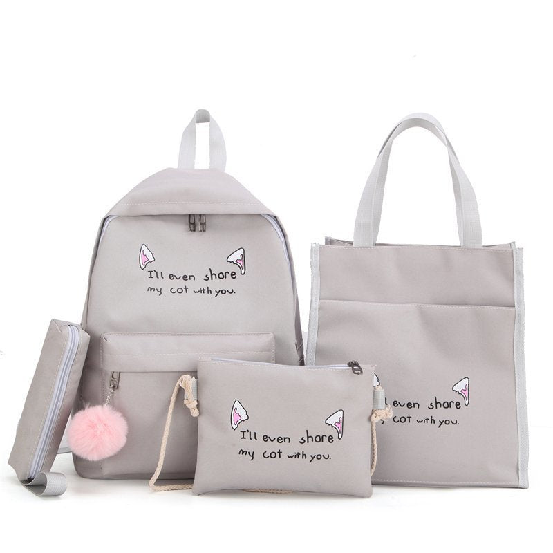 Cute Character Multi-Piece Backpack Set