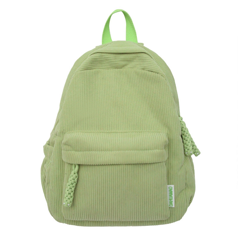 Corduroy Textured Mini School Backpack-https://detail.1688.com/offer/1034541792854.html-Calm Wears-Green-Calm Wears