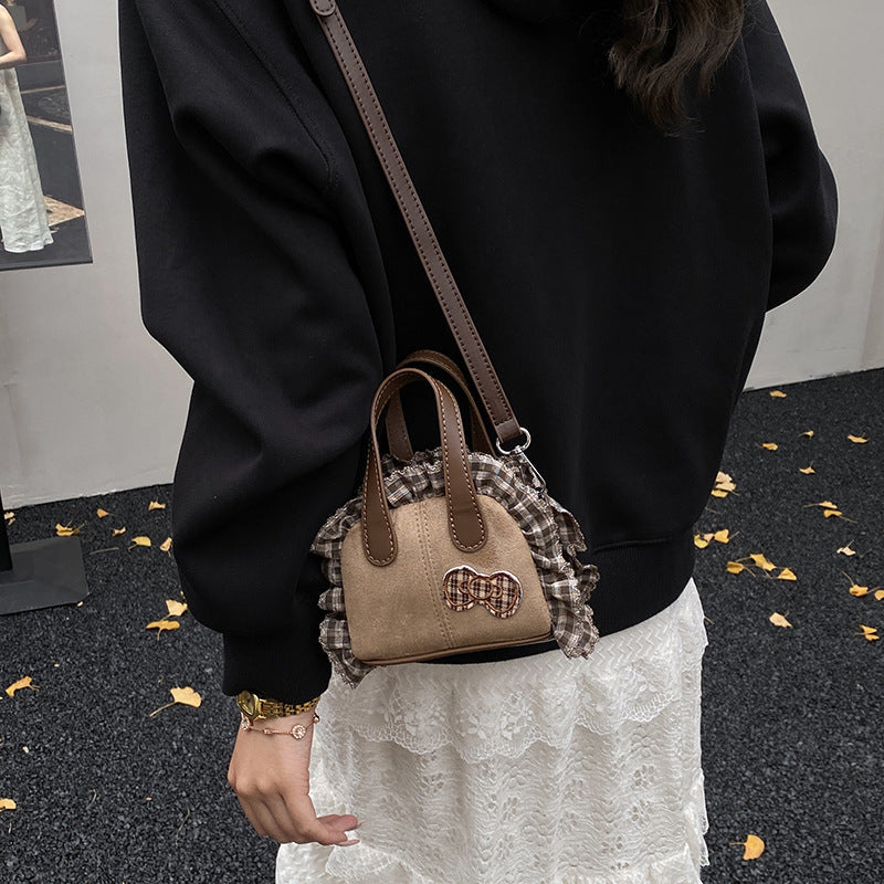 Women's Mini Hobo Bag with Playful Ruffle Design