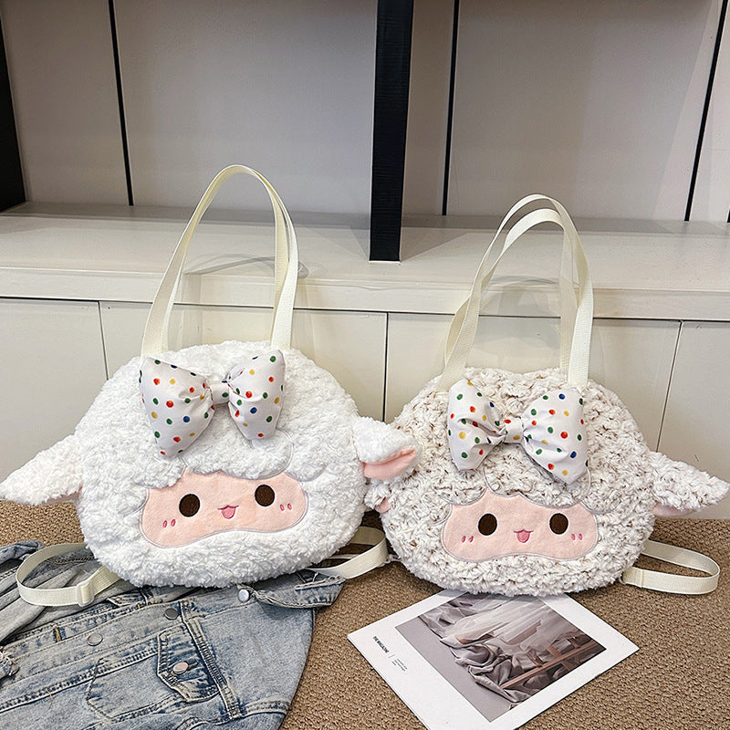 Plush Backpack with Cute Lamb Design