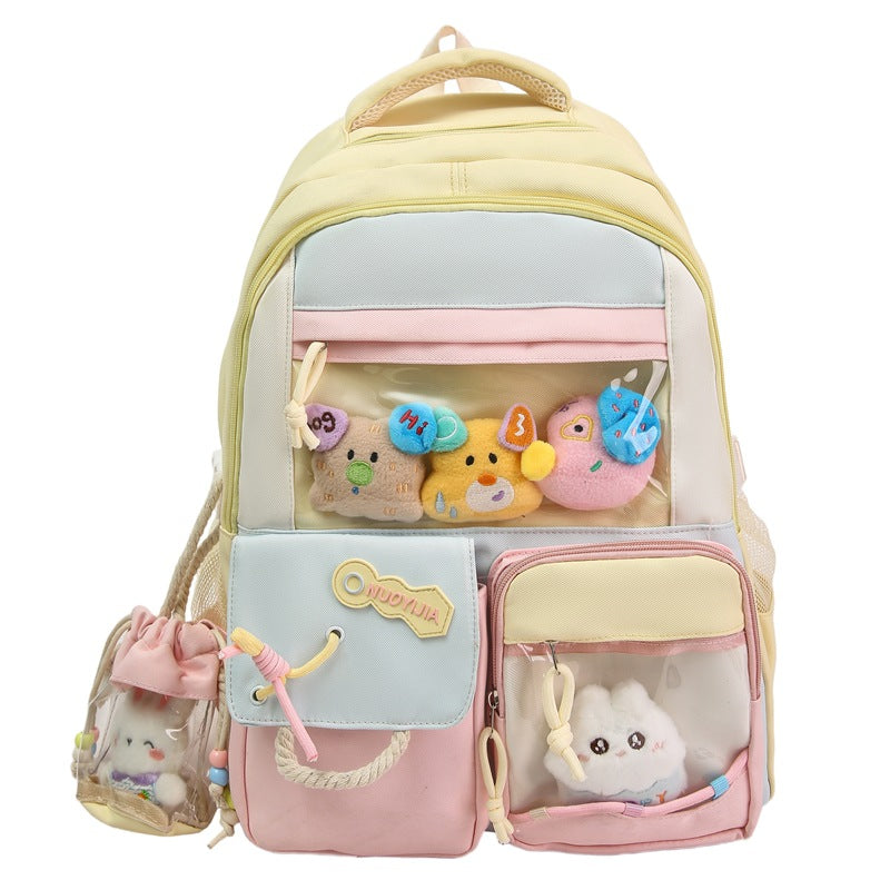 Cute Animal-Themed Multi-Pocket School Backpack-https://detail.1688.com/offer/942112880487.html-Calm Wears-Yellow-Calm Wears