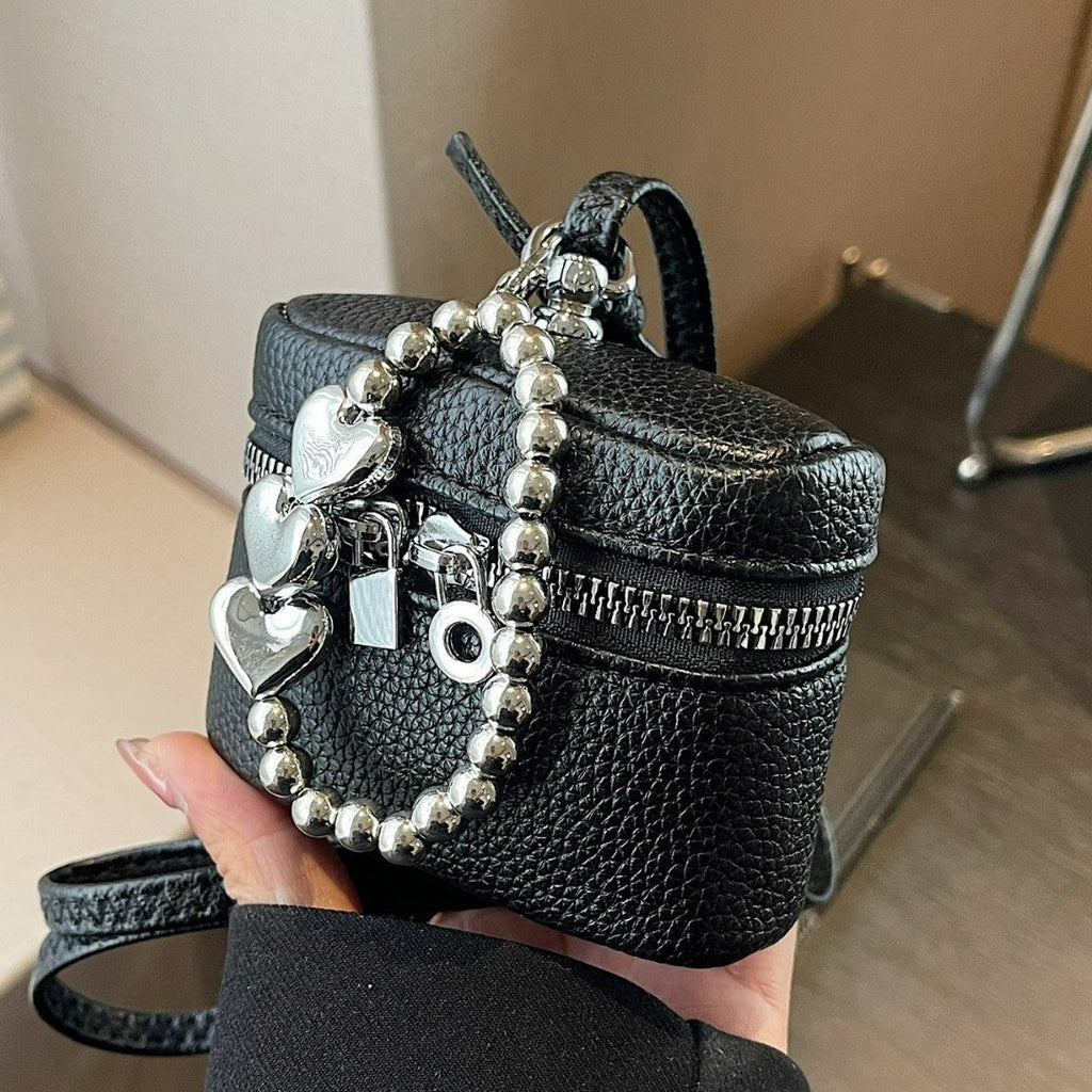 Women’s Mini Shoulder Bag with Decorative Heart Pendant-https://detail.1688.com/offer/1022392605546.html-Calm Wears-Yellow-Size: without pendant-Calm Wears