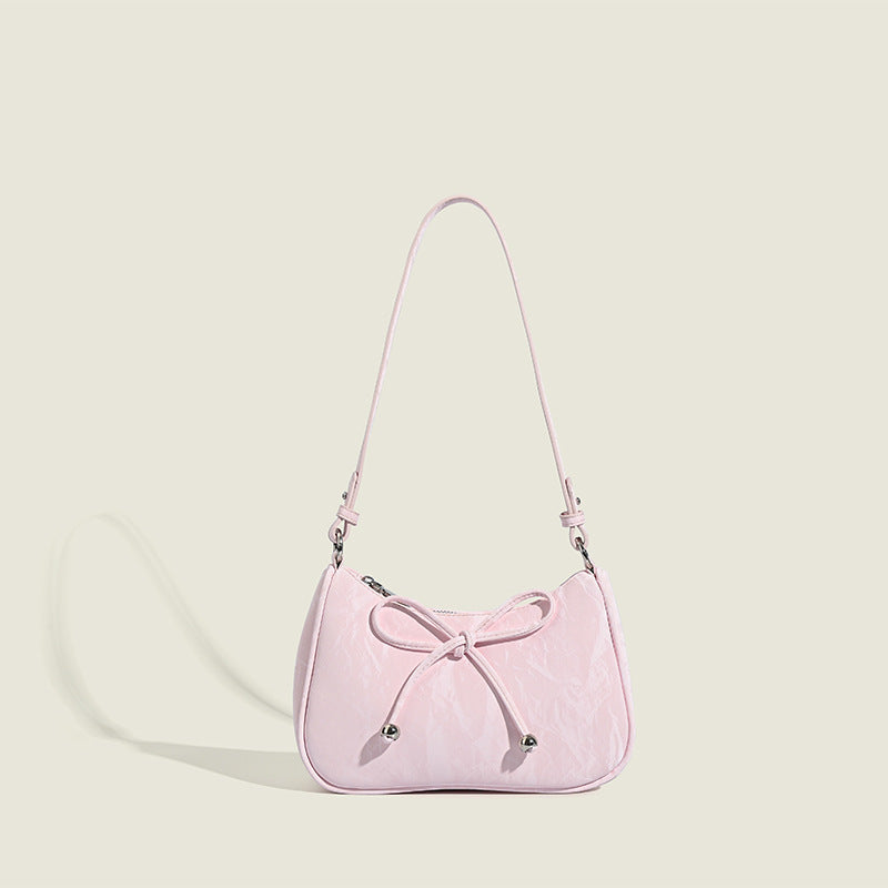 Ladies elegant mini handbag with playful drawstring-https://detail.1688.com/offer/893535799605.html-Calm Wears-Rosa-nothing-Calm Wears