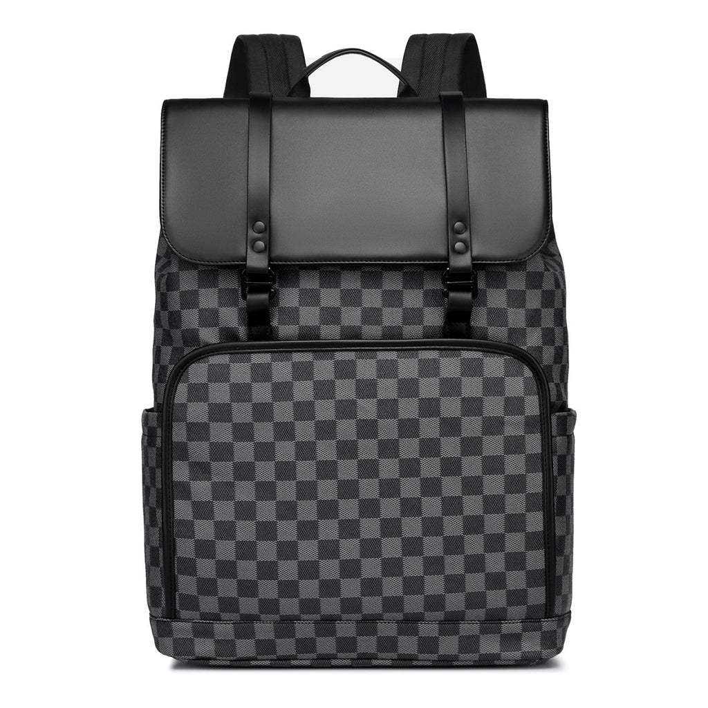 Stylish Checkerboard Pattern Backpack