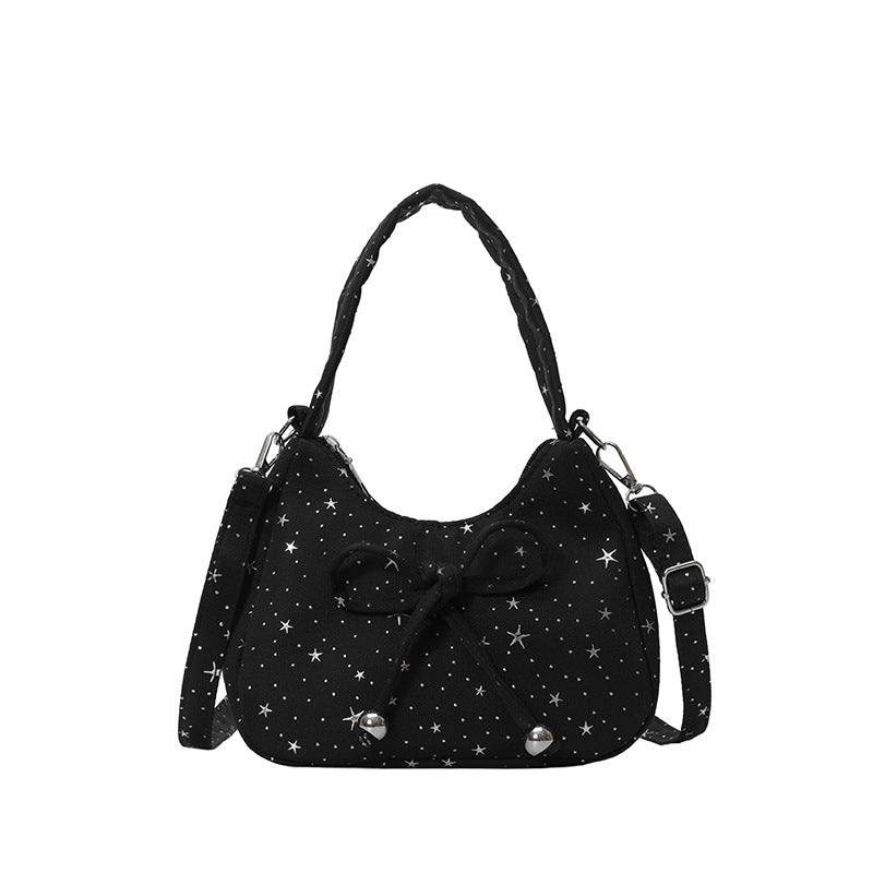 WoDecorative Star-Patterned Hobo Bag