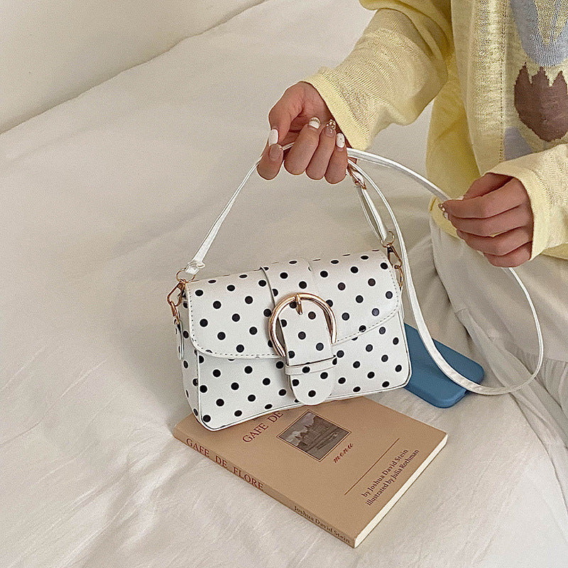 Stylish Polka Dot Crossbody Handbag