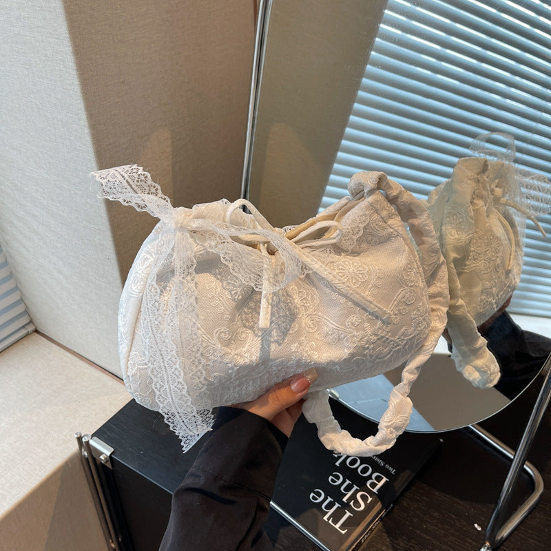 Vintage Lace Drawstring Bag