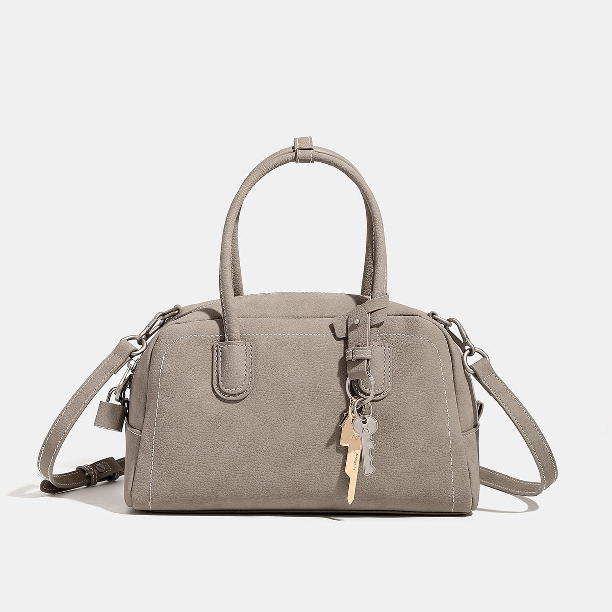 Women's handbag with removable and adjustable shoulder strap-https://detail.1688.com/offer/842525915448.html-Calm Wears-Elephant grey-nothing-Calm Wears