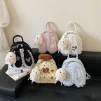 Cute backpack with detailed bunny ears applique