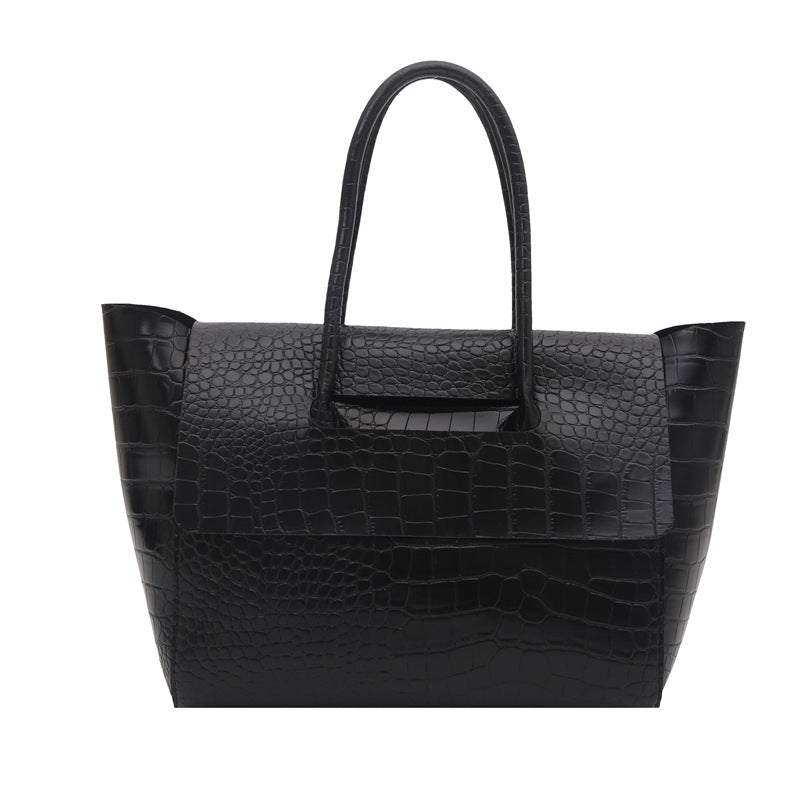 WoCrocodile Textured Structured Handbag