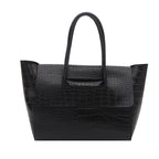 WoCrocodile Textured Structured Handbag