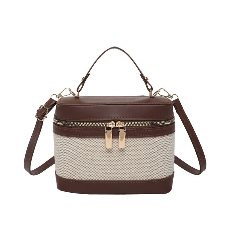 WoChic Leather and Fabric Crossbody Bag