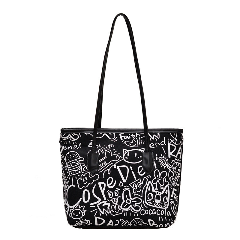 WoArtistic Graphic Print Shoulder Tote Bag