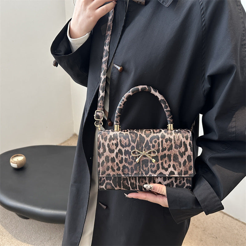 Stylish Animal Print Top Handle Handbag