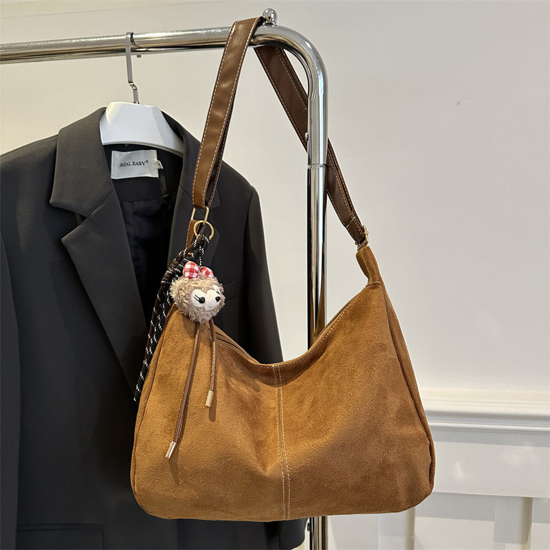 Soft Suede Hobo Handbag