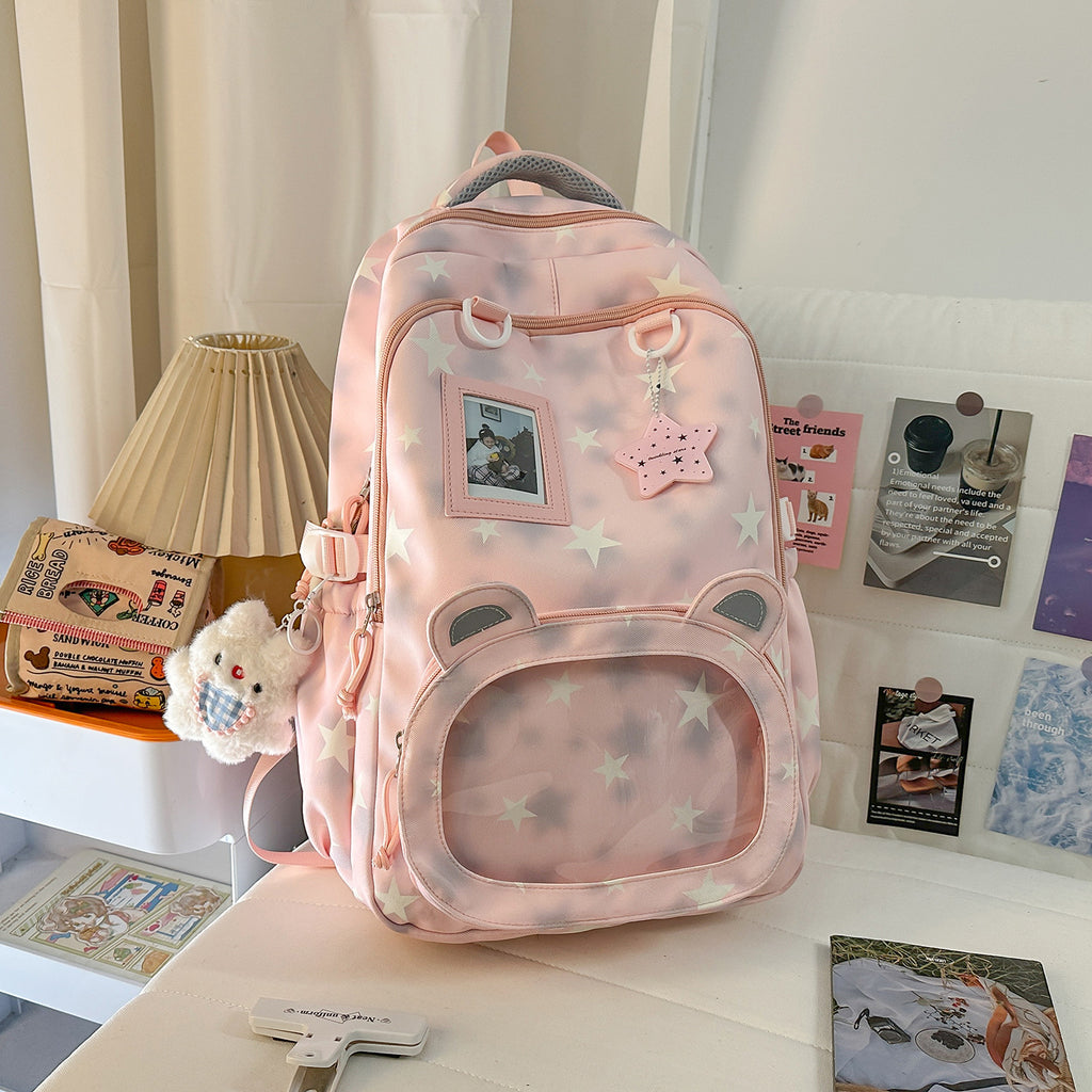 Backpack with Cute Applications and Thoughtful Storage