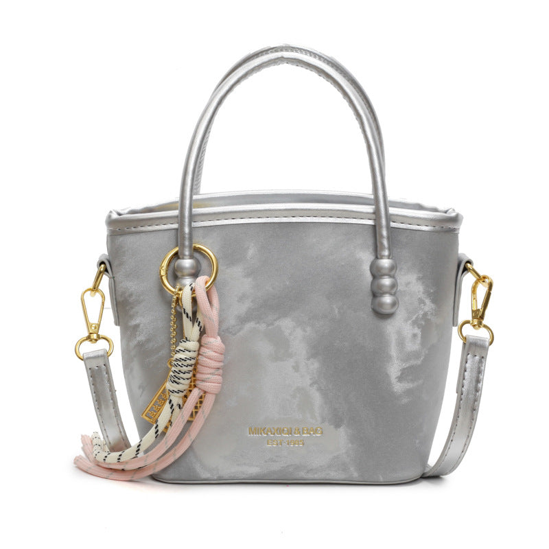 Women's Mini-Shopper Bag with Fashionable Chain Application-https://detail.1688.com/offer/895331662229.html-Calm Wears-Silver-Size: without pendant-Calm Wears