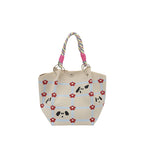 WoFloral Print Textured Handbag
