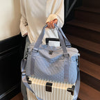Quilted Fabric Travel Duffle Bag Calm Wears