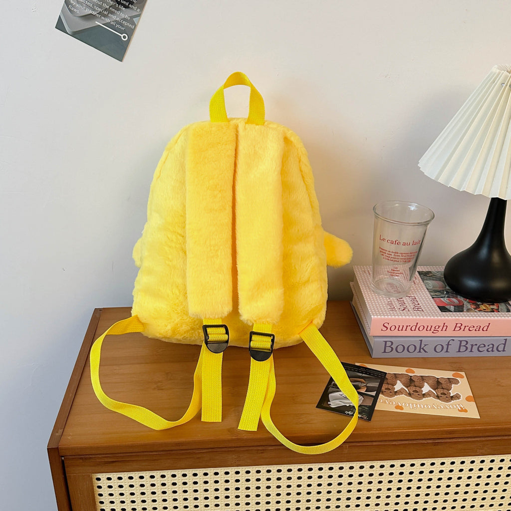 Plush Backpack with Cheerful Face