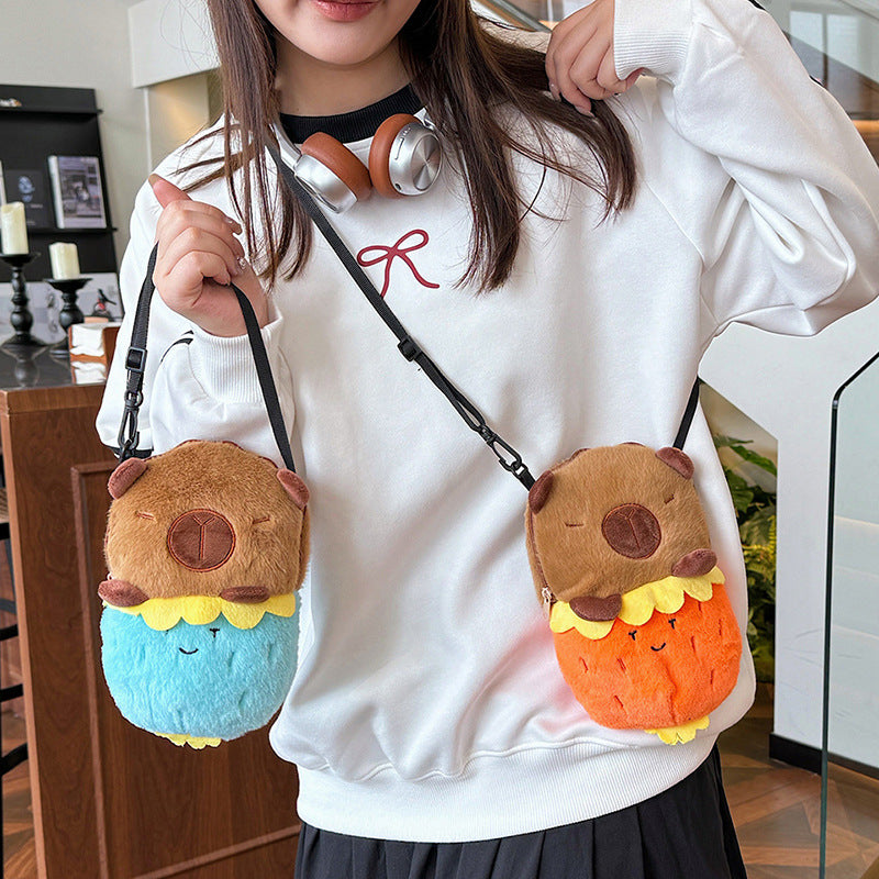 Plush Shoulder Bag with Cute Dessert Design