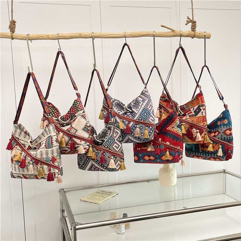 WoEthnic Patterned Flap Hobo Bag