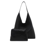 Textured Fabric Slouchy Tote Bag