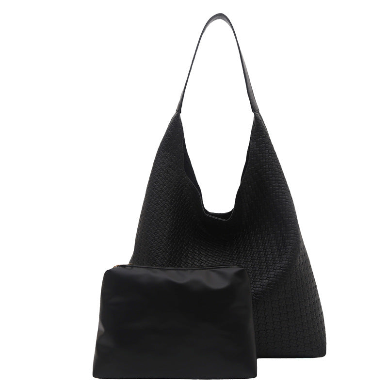 Textured Fabric Slouchy Tote Bag