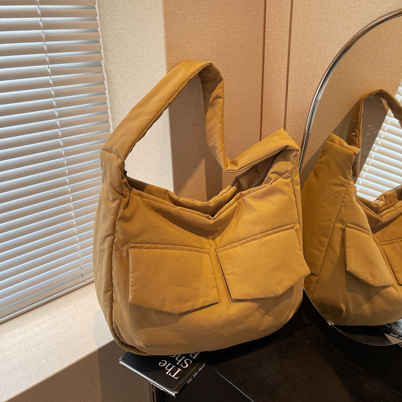 Soft Fabric Shoulder Hobo Bag Calm Wears