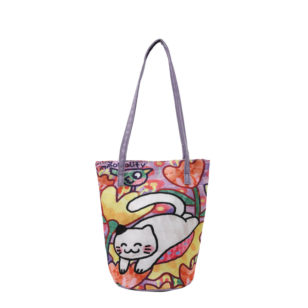 Fun Artistic Cat-Themed Tote Bag