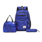 Galaxy pattern school backpack set