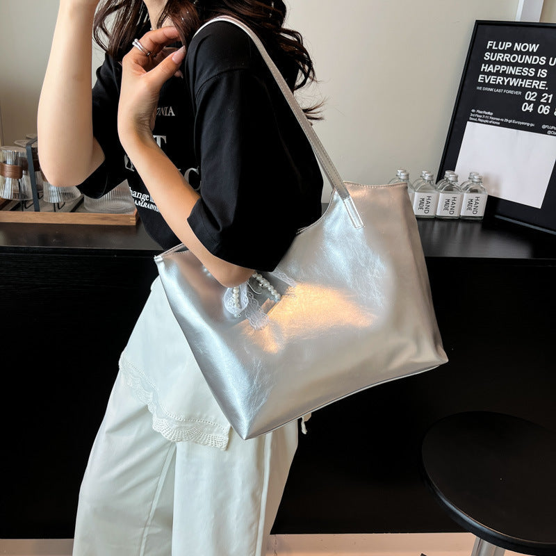 Women's stylish tote bag with practical inner pockets-https://detail.1688.com/offer/914664890411.html-Calm Wears-White-nothing-Calm Wears