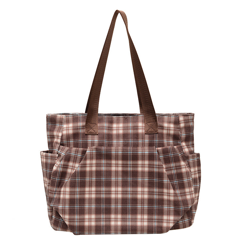WoSpacious Plaid Utility Tote Bag