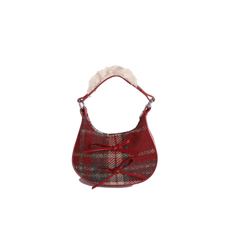 Stylish Plaid Patterned Handbag